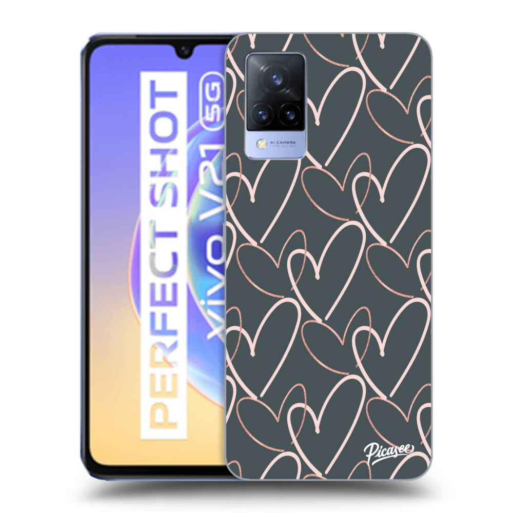 Picasee Vivo V21 5G Hülle - Transparentes Silikon - Lots of love