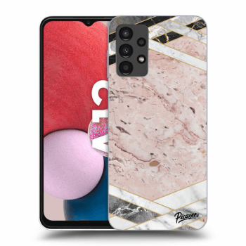 Picasee Samsung Galaxy A13 4G A135 Hülle - Transparentes Silikon - Pink geometry