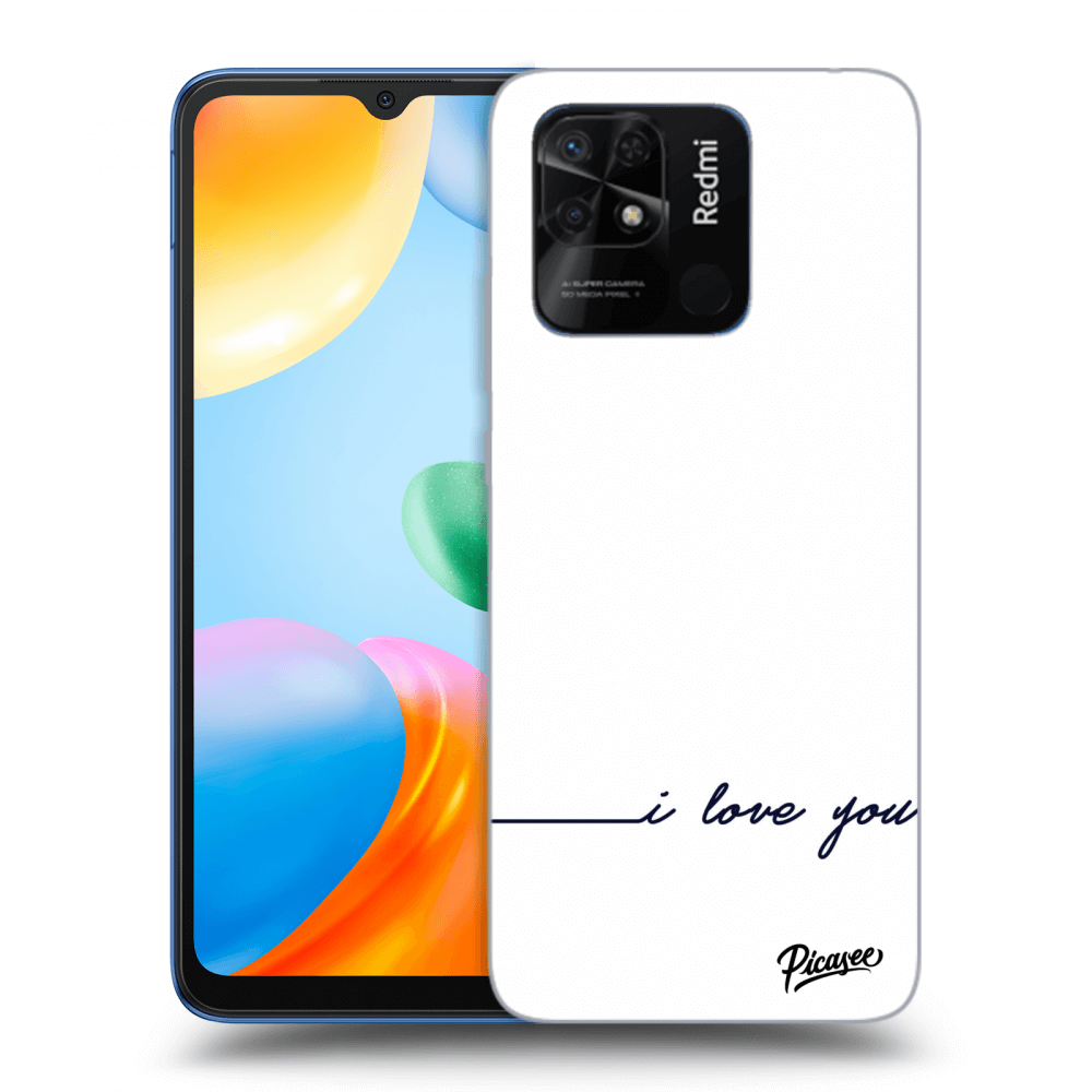 Picasee Xiaomi Redmi 10C Hülle - Schwarzes Silikon - I love you