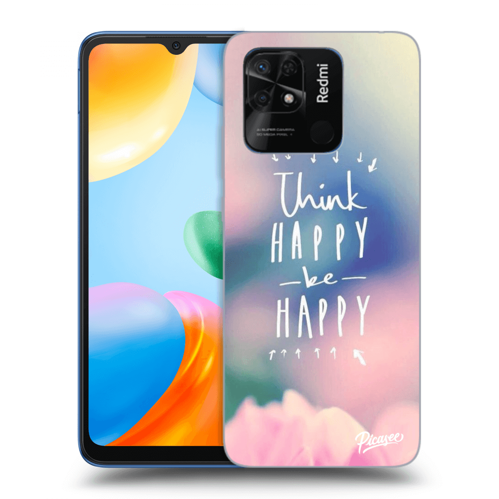 Picasee Xiaomi Redmi 10C Hülle - Schwarzes Silikon - Think happy be happy