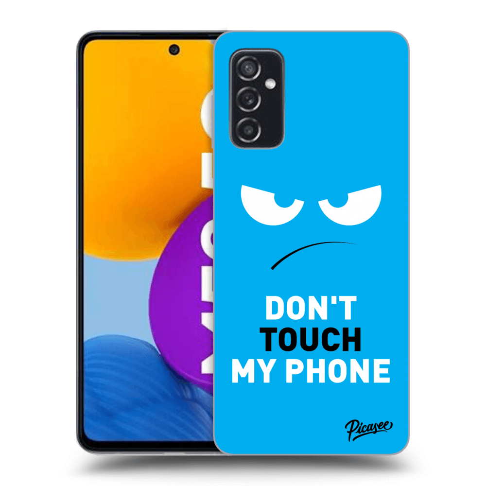 Picasee Samsung Galaxy M52 5G Hülle - Transparentes Silikon - Angry Eyes - Blue