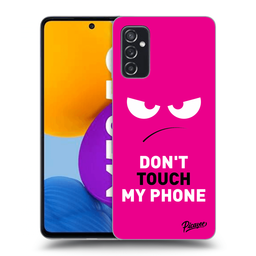 Picasee Samsung Galaxy M52 5G Hülle - Schwarzes Silikon - Angry Eyes - Pink