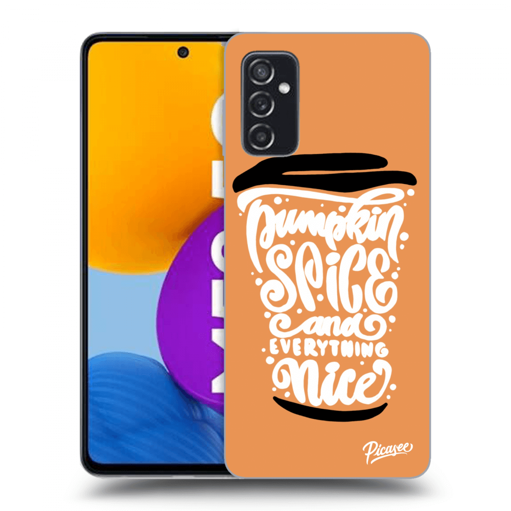 Picasee Samsung Galaxy M52 5G Hülle - Schwarzes Silikon - Pumpkin coffee