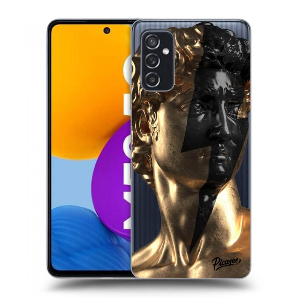Picasee Samsung Galaxy M52 5G Hülle - Transparentes Silikon - Wildfire - Gold