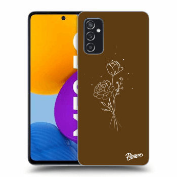 Picasee Samsung Galaxy M52 5G Hülle - Transparentes Silikon - Brown flowers
