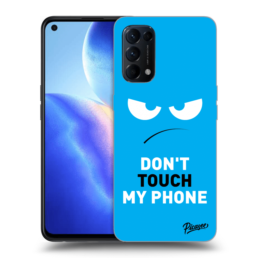 Picasee OPPO Reno 5 5G Hülle - Schwarzes Silikon - Angry Eyes - Blue