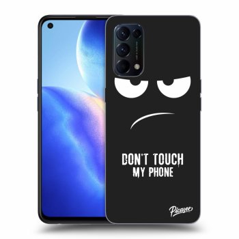 Picasee OPPO Reno 5 5G Hülle - Schwarzes Silikon - Don't Touch My Phone