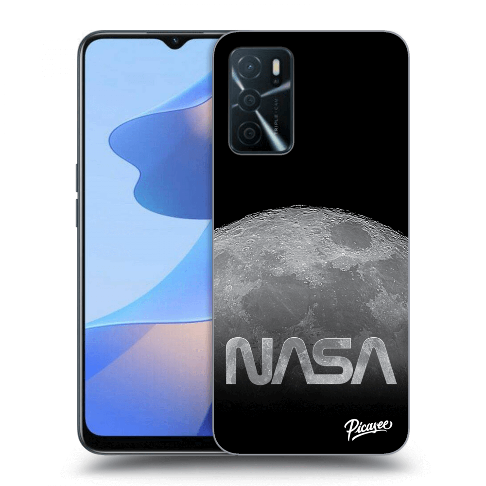 Picasee OPPO A16 Hülle - Schwarzes Silikon - Moon Cut