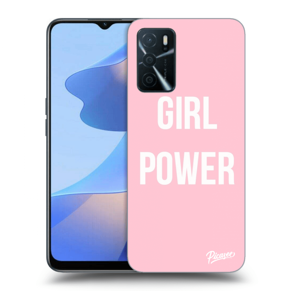 Picasee OPPO A16 Hülle - Schwarzes Silikon - Girl power