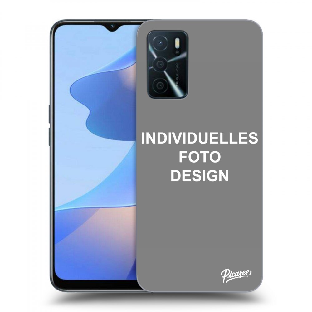 Picasee OPPO A16 Hülle - Schwarzes Silikon - Individuelles Fotodesign