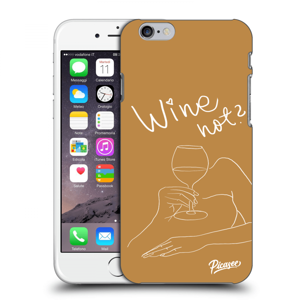 Picasee Apple iPhone 6/6S Hülle - Schwarzes Silikon - Wine not