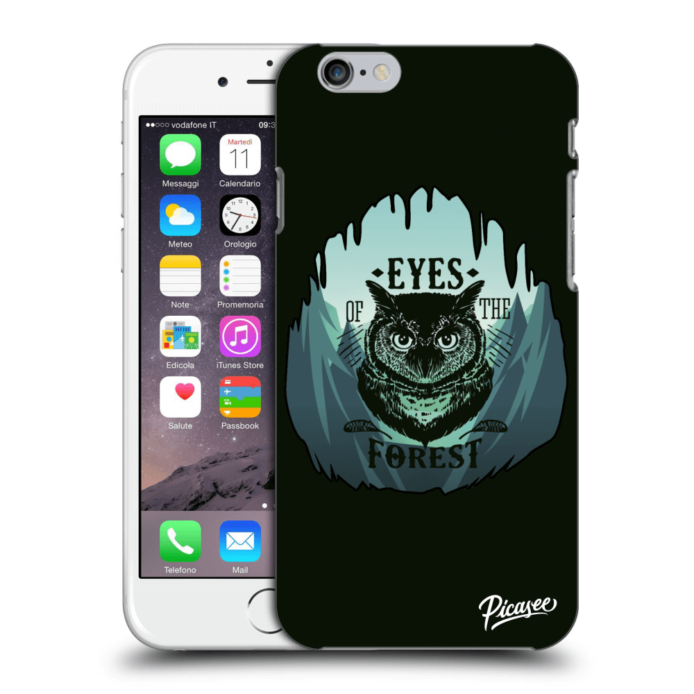 Picasee Apple iPhone 6/6S Hülle - Schwarzes Silikon - Forest owl