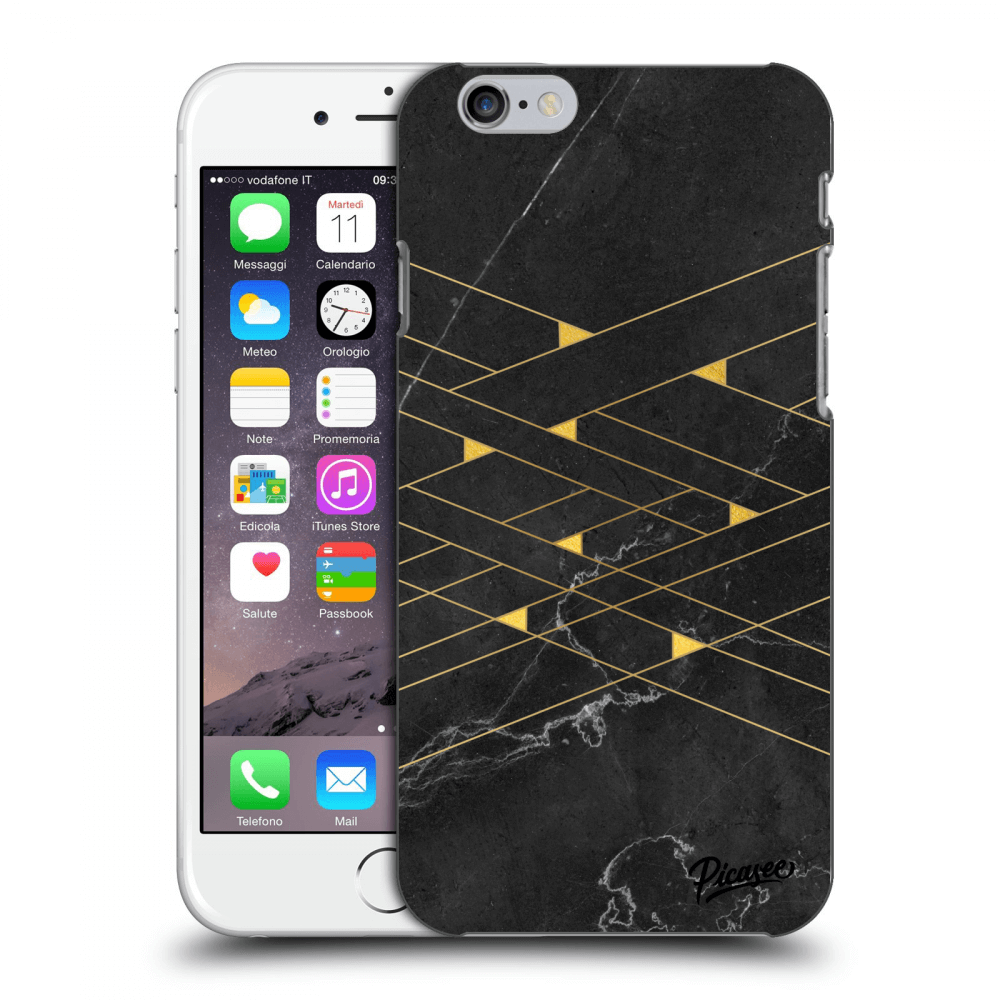 Picasee Apple iPhone 6/6S Hülle - Schwarzes Silikon - Gold Minimal
