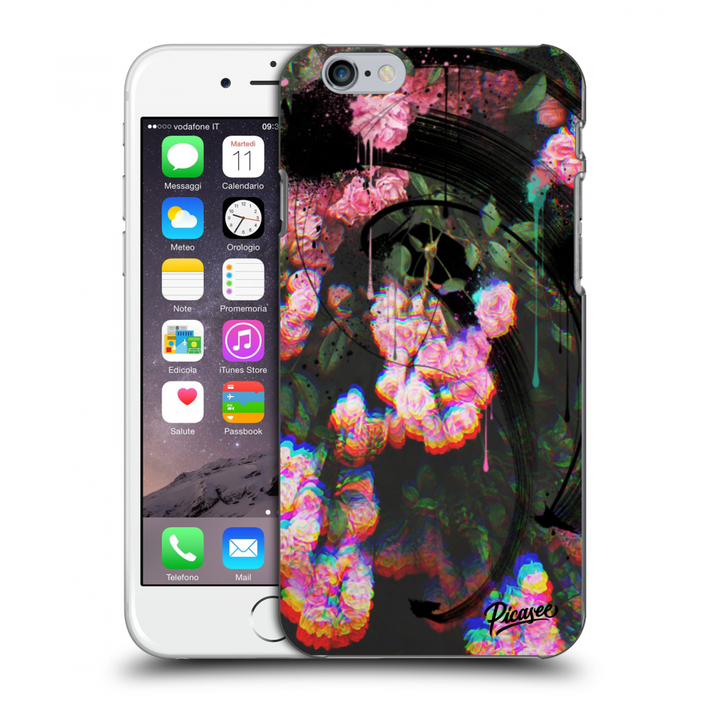 Picasee Apple iPhone 6/6S Hülle - Transparentes Silikon - Rosebush black