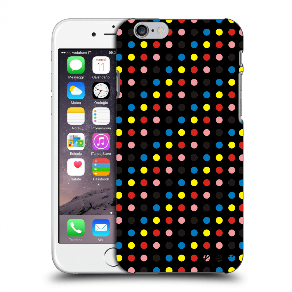Picasee Apple iPhone 6/6S Hülle - Schwarzes Silikon - Colorful dots