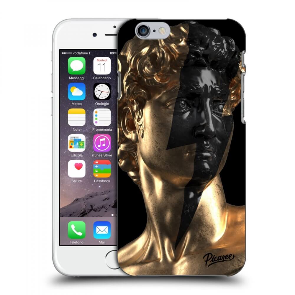 Picasee Apple iPhone 6/6S Hülle - Schwarzes Silikon - Wildfire - Gold