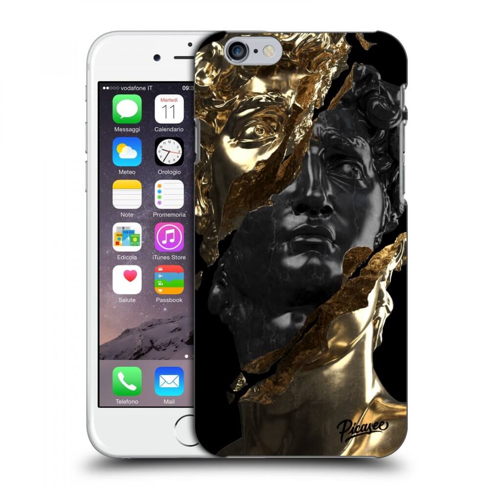 Picasee Apple iPhone 6/6S Hülle - Schwarzes Silikon - Gold - Black