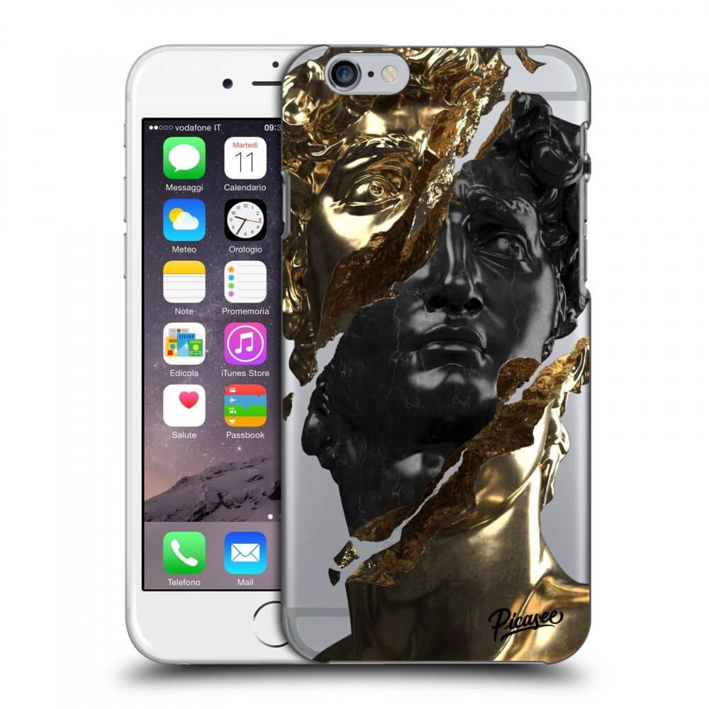 Picasee Apple iPhone 6/6S Hülle - Transparentes Silikon - Gold - Black