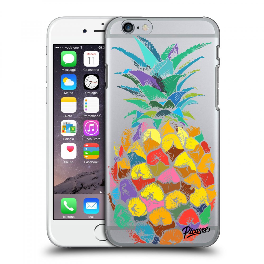 Picasee Apple iPhone 6/6S Hülle - Transparentes Silikon - Pineapple