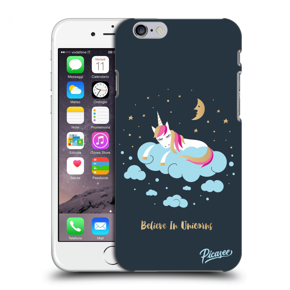 Picasee Apple iPhone 6/6S Hülle - Schwarzes Silikon - Believe In Unicorns