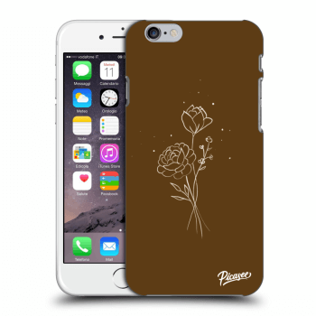 Picasee Apple iPhone 6/6S Hülle - Transparentes Silikon - Brown flowers