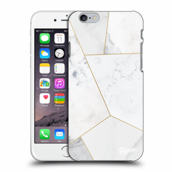 Picasee Apple iPhone 6/6S Hülle - Transparentes Silikon - White tile