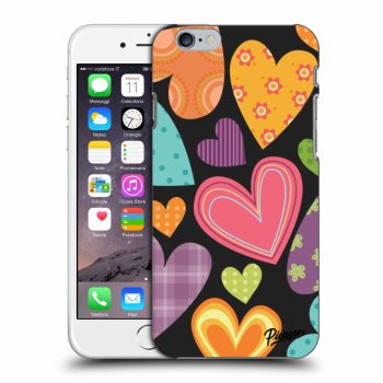 Picasee Apple iPhone 6/6S Hülle - Schwarzes Silikon - Colored heart