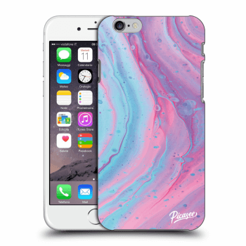 Picasee Apple iPhone 6/6S Hülle - Schwarzes Silikon - Pink liquid