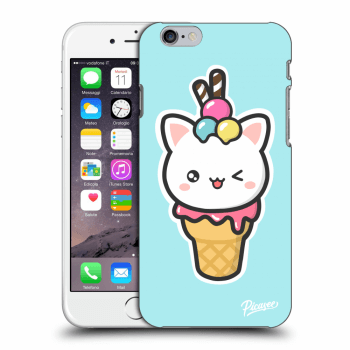 Picasee Apple iPhone 6/6S Hülle - Schwarzes Silikon - Ice Cream Cat