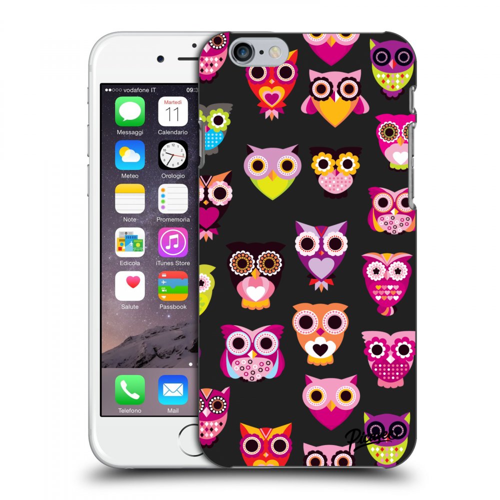 Picasee Apple iPhone 6/6S Hülle - Schwarzes Silikon - Owls
