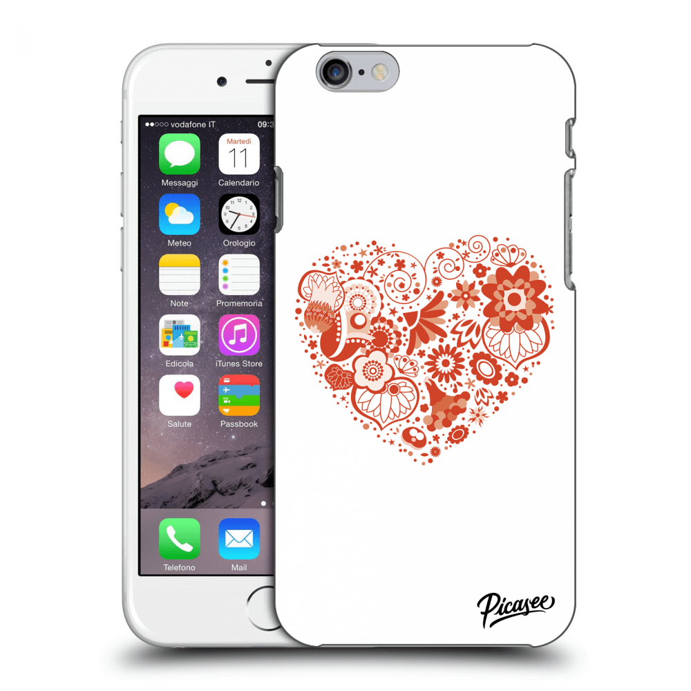 Picasee Apple iPhone 6/6S Hülle - Schwarzes Silikon - Big heart