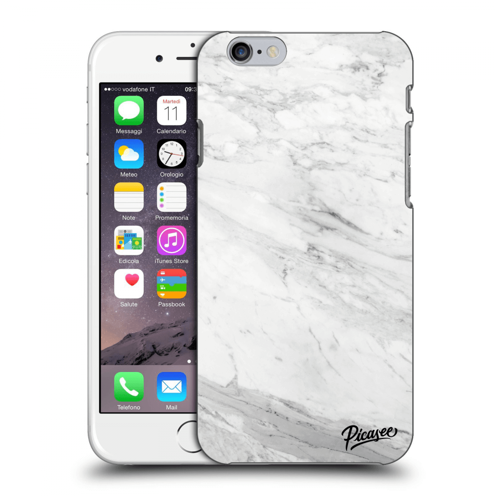 Picasee Apple iPhone 6/6S Hülle - Milchiges Silikon - White marble