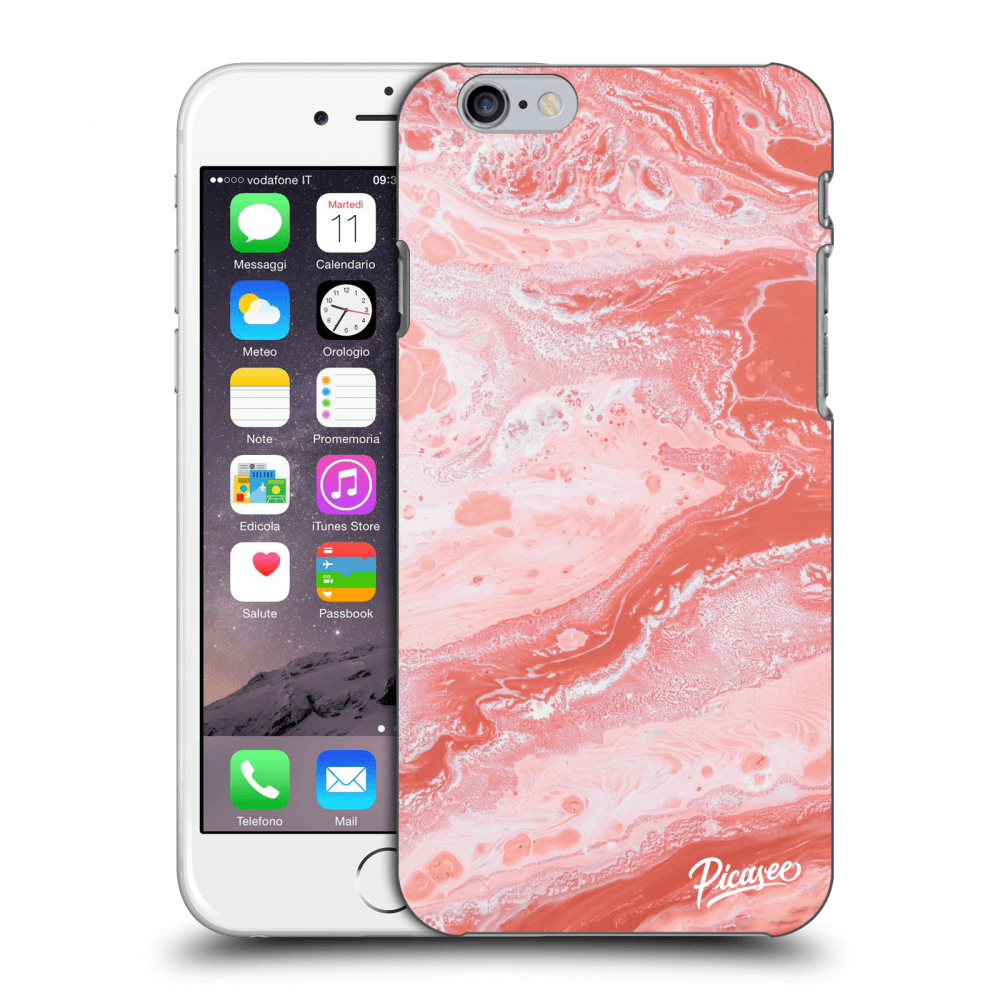 Picasee Apple iPhone 6/6S Hülle - Milchiges Silikon - Red liquid