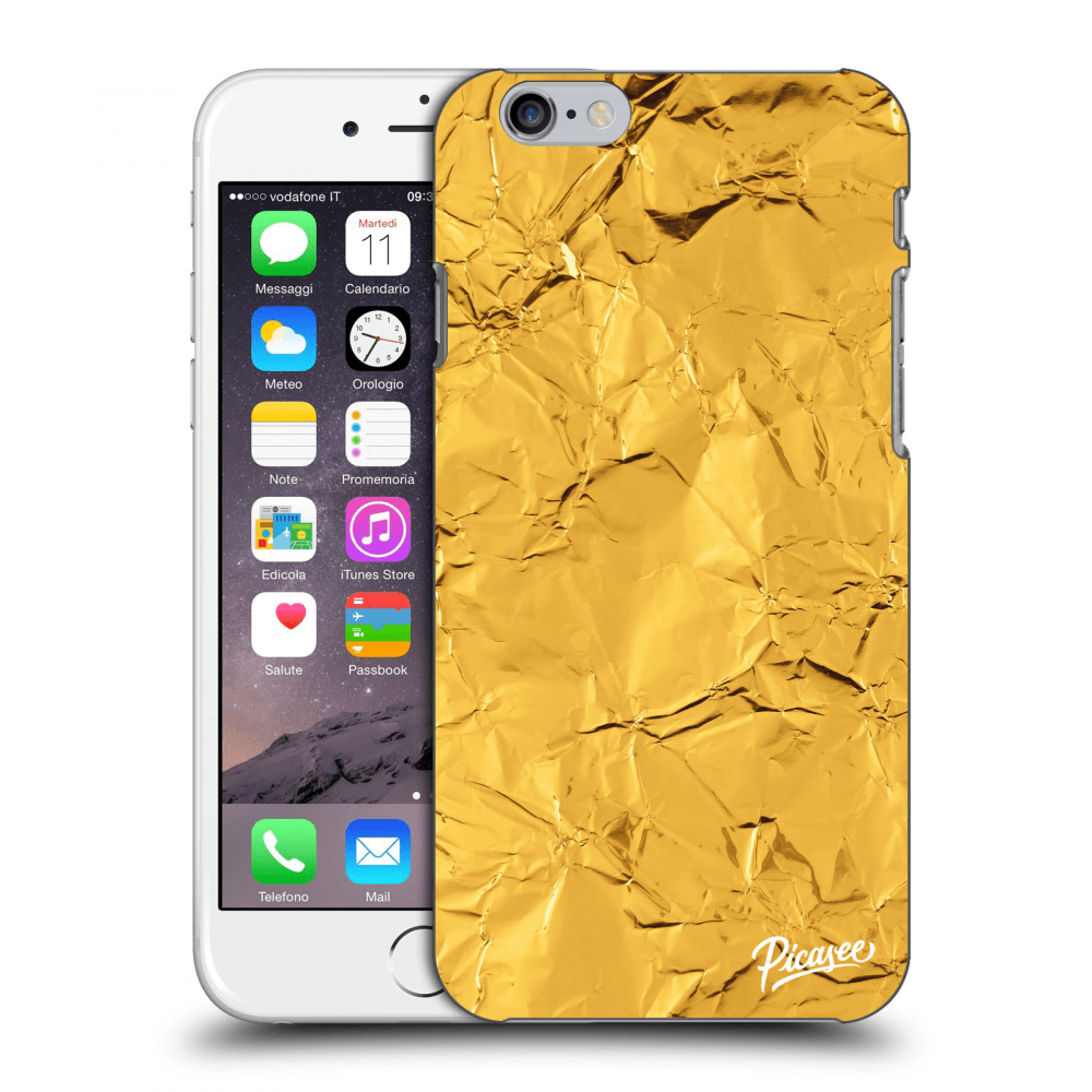 Picasee Apple iPhone 6/6S Hülle - Schwarzes Silikon - Gold