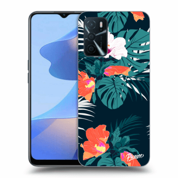 Picasee OPPO A16s Hülle - Schwarzes Silikon - Monstera Color