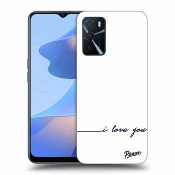 Picasee OPPO A16s Hülle - Schwarzes Silikon - I love you