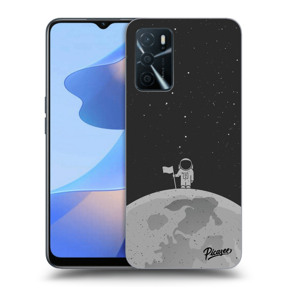 Picasee OPPO A16s Hülle - Schwarzes Silikon - Astronaut