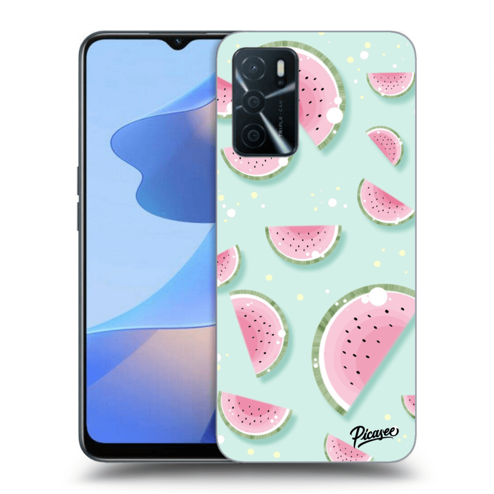 Picasee OPPO A16s Hülle - Schwarzes Silikon - Watermelon 2