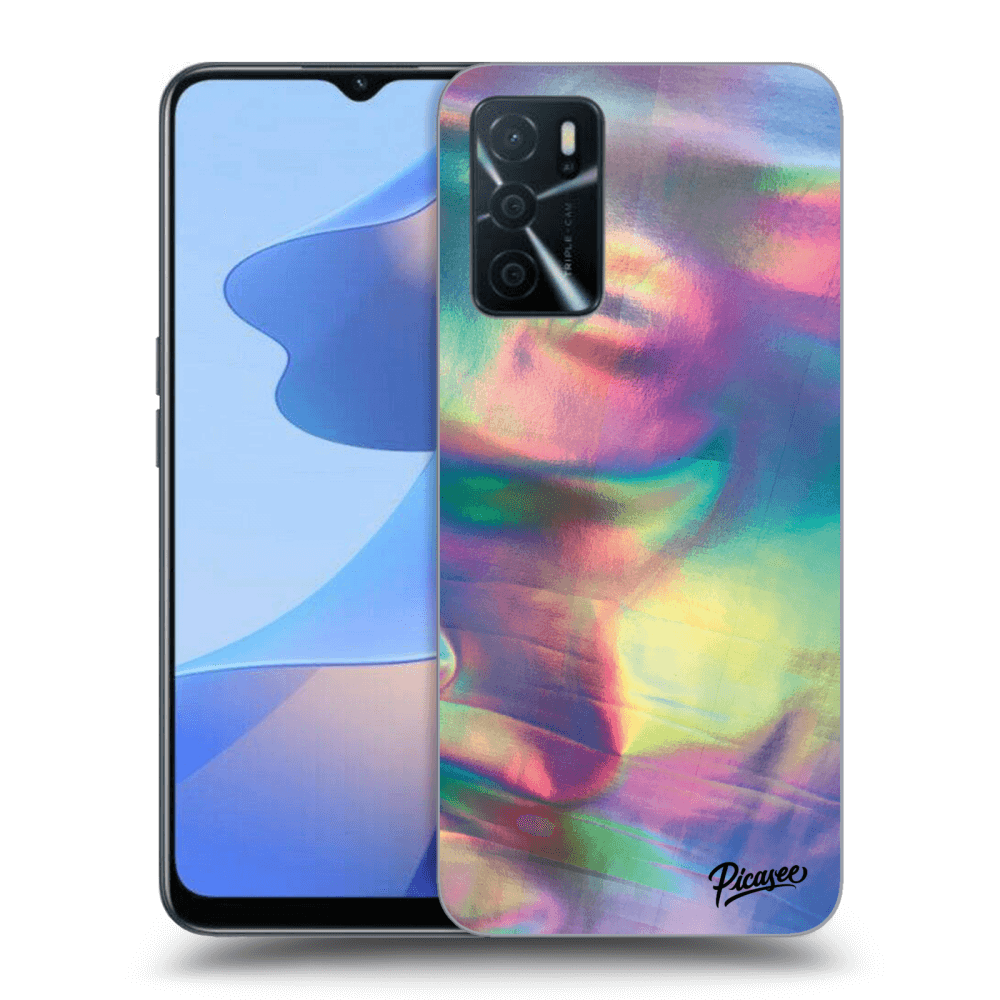 Picasee OPPO A16s Hülle - Schwarzes Silikon - Holo