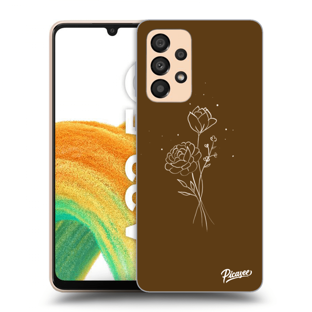 Picasee Samsung Galaxy A33 5G A336 Hülle - Schwarzes Silikon - Brown flowers
