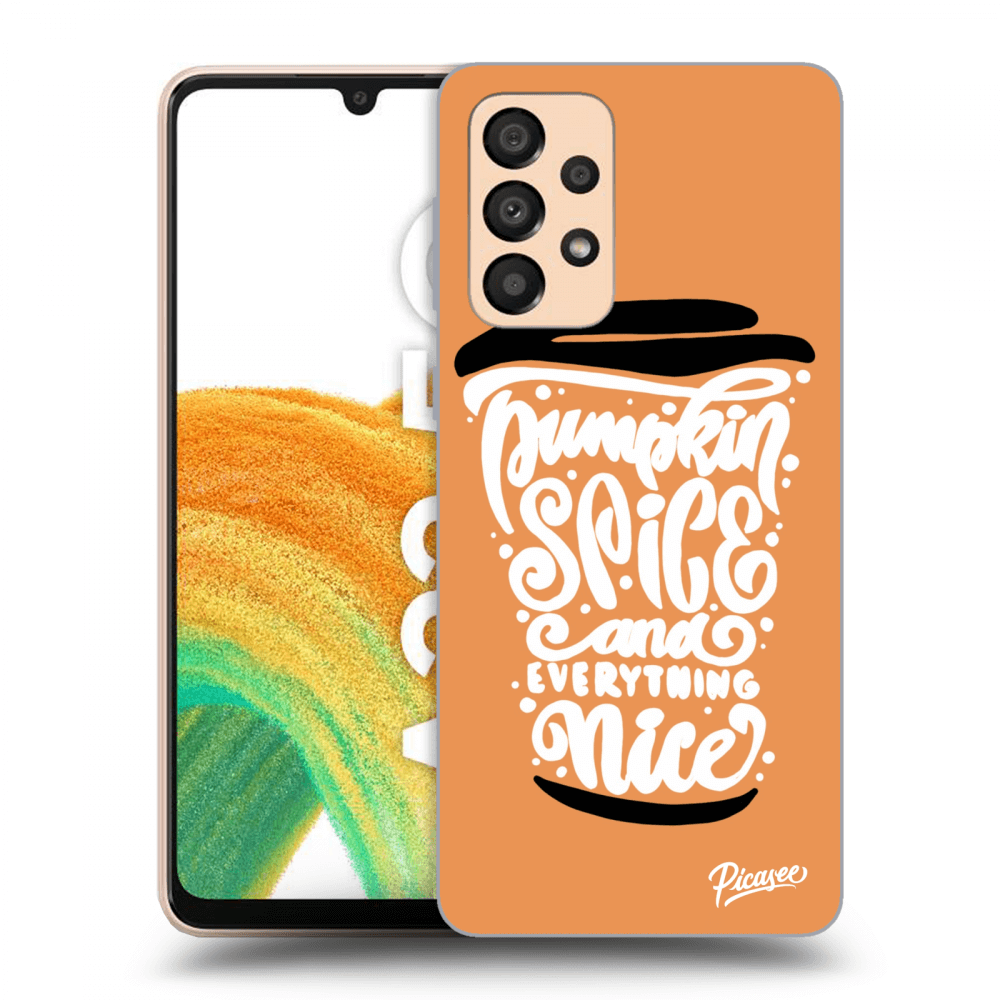 Picasee Samsung Galaxy A33 5G A336 Hülle - Transparentes Silikon - Pumpkin coffee