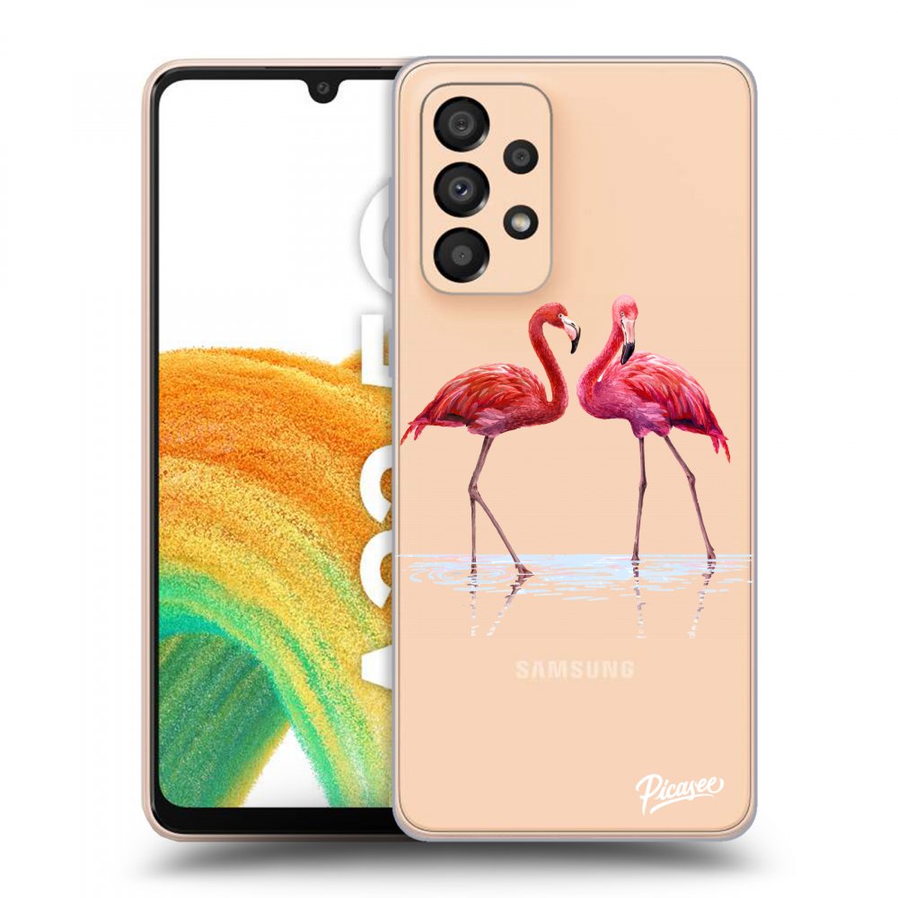 Picasee Samsung Galaxy A33 5G A336 Hülle - Transparentes Silikon - Flamingos couple