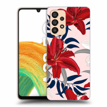 Picasee Samsung Galaxy A33 5G A336 Hülle - Schwarzes Silikon - Red Lily