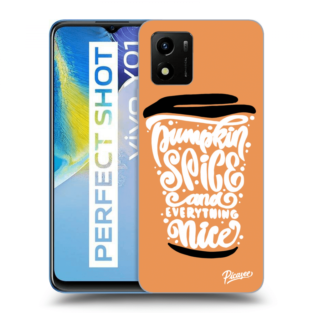 Picasee Vivo Y01 Hülle - Transparentes Silikon - Pumpkin coffee