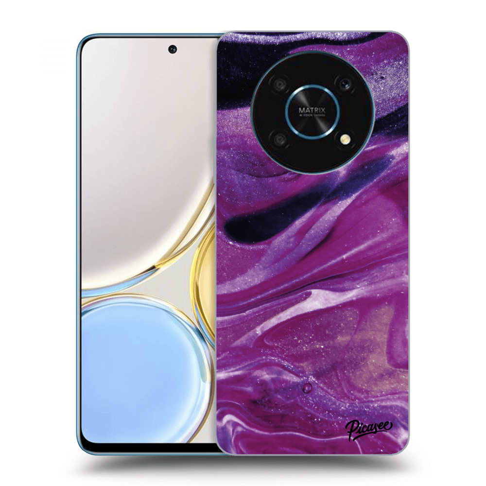 Picasee Honor Magic4 Lite 5G Hülle - Transparentes Silikon - Purple glitter