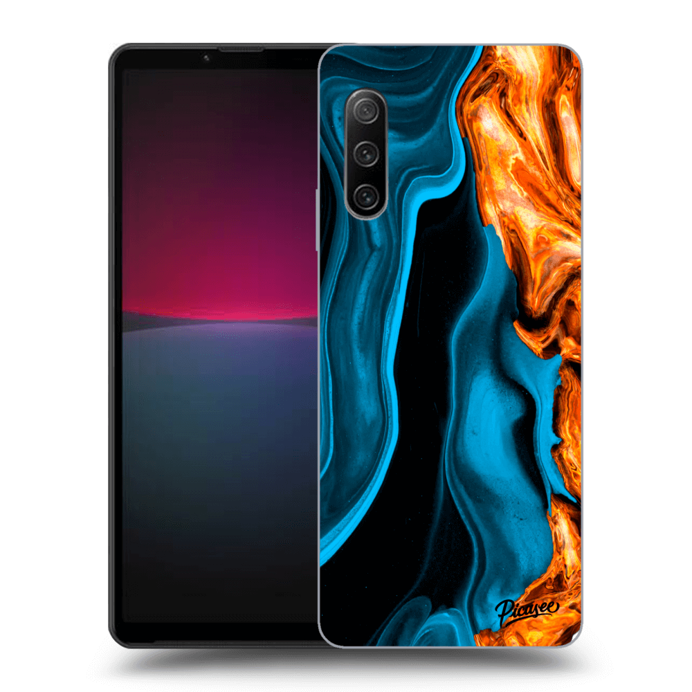 Picasee Sony Xperia 10 IV 5G Hülle - Transparentes Silikon - Gold blue