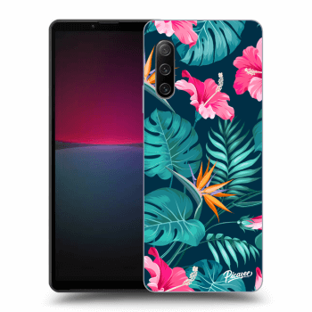 Picasee Sony Xperia 10 IV 5G Hülle - Transparentes Silikon - Pink Monstera