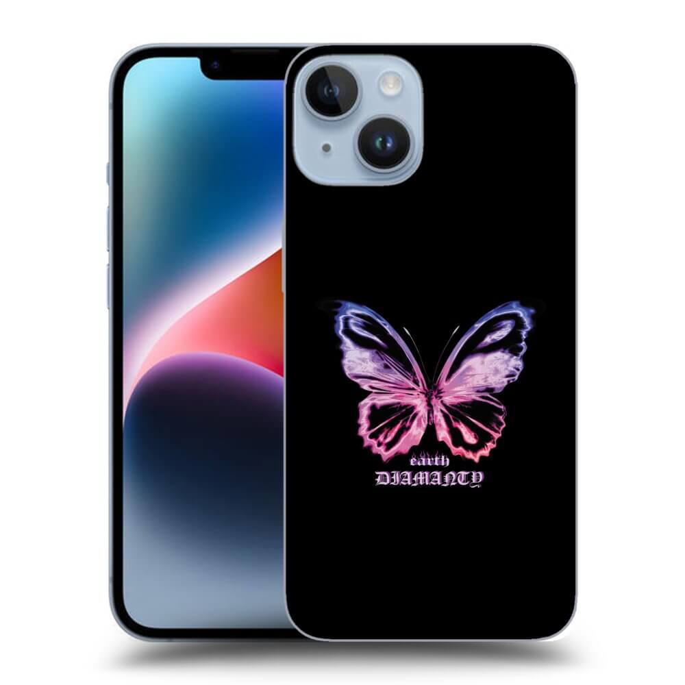 Picasee Apple iPhone 14 Hülle - Transparentes Silikon - Diamanty Purple