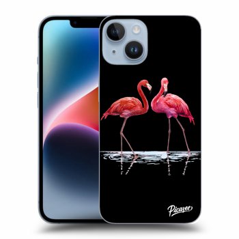 Hülle für Apple iPhone 14 - Flamingos zu zweit