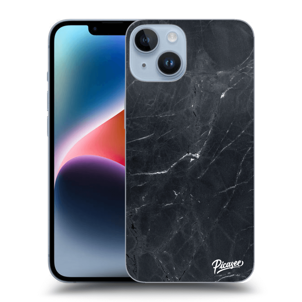 Picasee Apple iPhone 14 Hülle - Transparentes Silikon - Black marble